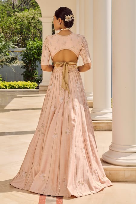 Parul Gandhi Designer Baby Pink Classic Lehenga Set 