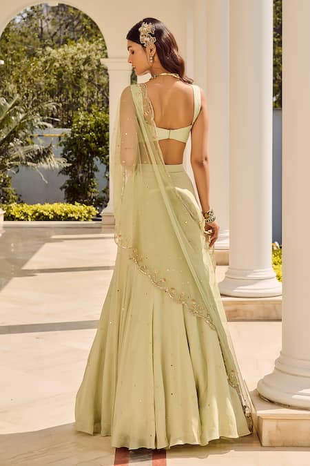 Parul Gandhi Designer Pre-Draped Lehenga Saree Set 