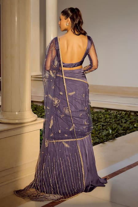 Parul Gandhi Designer Pre-Draped Saree Set 
