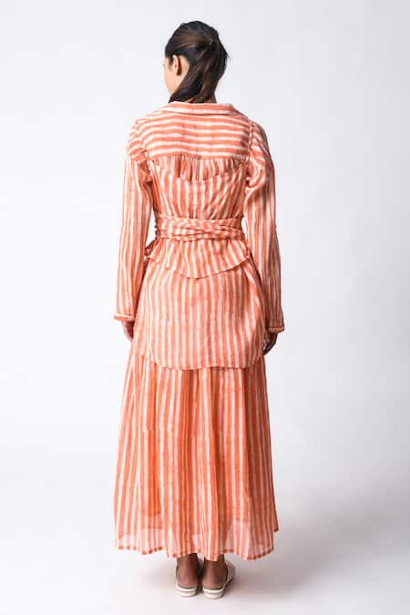 JAYATI GOENKA Cami Wrap Coral Co-Ord Set 