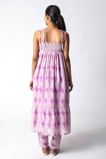 Shop JAYATI GOENKA Purple Chanderi Silk Round Neck Strappy Plum Co-ord Set at Aza Fashions Shop_JAYATI GOENKA_Purple Chanderi Silk Round Neck Strappy Plum Co-ord Set _at_Aza_Fashions