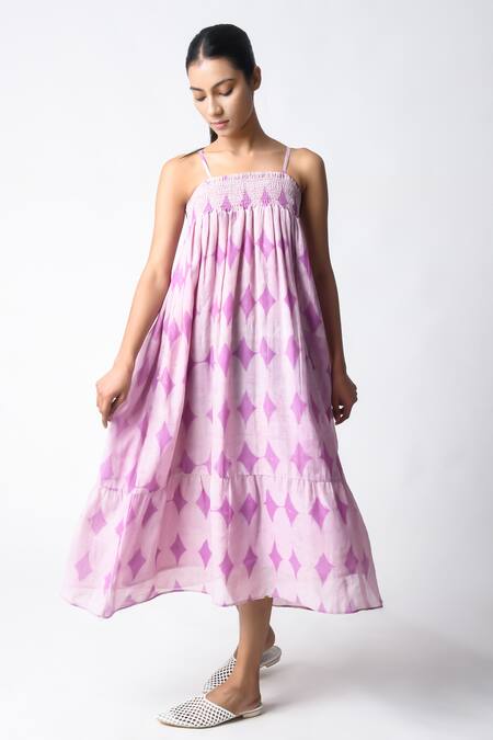 Buy JAYATI GOENKA Purple Chanderi Silk Open Neck Strappy Midi Dress Online at Aza Fashions Buy_JAYATI GOENKA_Purple Chanderi Silk Open Neck Strappy Midi Dress _Online_at_Aza_Fashions