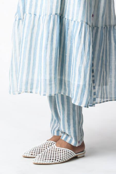 Shop JAYATI GOENKA Blue Chanderi Silk Open Neck Strappy Sky Co-ord Set Online at Aza Fashions Shop_JAYATI GOENKA_Blue Chanderi Silk Open Neck Strappy Sky Co-ord Set _Online_at_Aza_Fashions