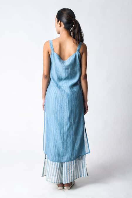 JAYATI GOENKA Sky Co-Ord Dabu Hand-Block Printed Kurta Set 