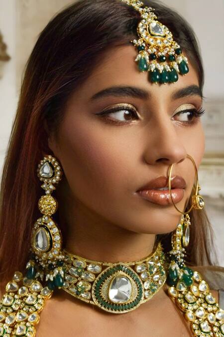 Buy Amaara Jewels Gold Plated Designer Moissanite Nath Online at Aza Fashions Buy_Amaara Jewels_Gold Plated Designer Moissanite Nath_Online_at_Aza_Fashions