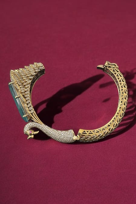 Buy Amaara Jewels Gold Plated Crystals, Stones Antique And Mint Jade Designer Bracelet Online at Aza Fashions Buy_Amaara Jewels_Gold Plated Crystals, Stones Antique And Mint Jade Designer Bracelet _Online_at_Aza_Fashions