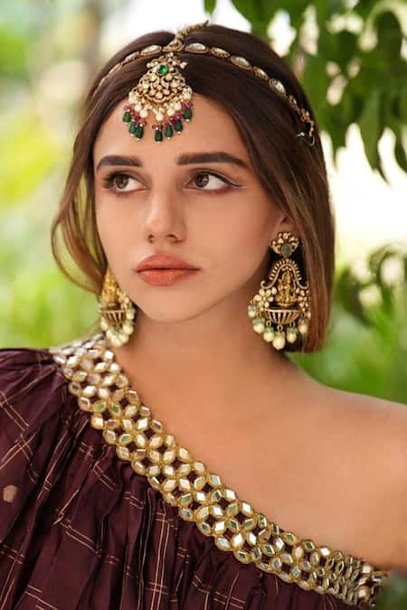Buy Amaara Jewels Gold Plated Antique Moissanite Dangler Earrings Online at Aza Fashions Buy_Amaara Jewels_Gold Plated Antique Moissanite Dangler Earrings _Online_at_Aza_Fashions