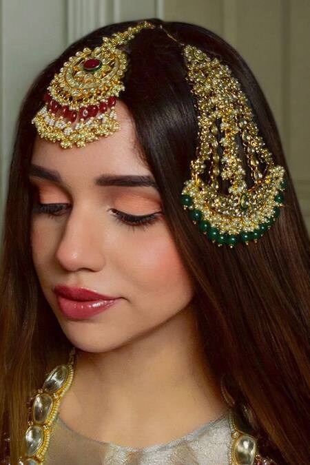 Amaara Jewels Gold Plated Royal Heritage Meenakari Pasa Online at Aza Fashions Amaara Jewels_Gold Plated Royal Heritage Meenakari Pasa_Online_at_Aza_Fashions