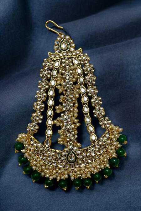 Shop Amaara Jewels Gold Plated Royal Heritage Meenakari Pasa at Aza Fashions Shop_Amaara Jewels_Gold Plated Royal Heritage Meenakari Pasa_at_Aza_Fashions