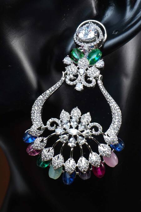 Amaara Jewels Multi Color Stones Coloured Chandbali Teeka Set Online at Aza Fashions Amaara Jewels_Multi Color Stones Coloured Chandbali Teeka Set _Online_at_Aza_Fashions