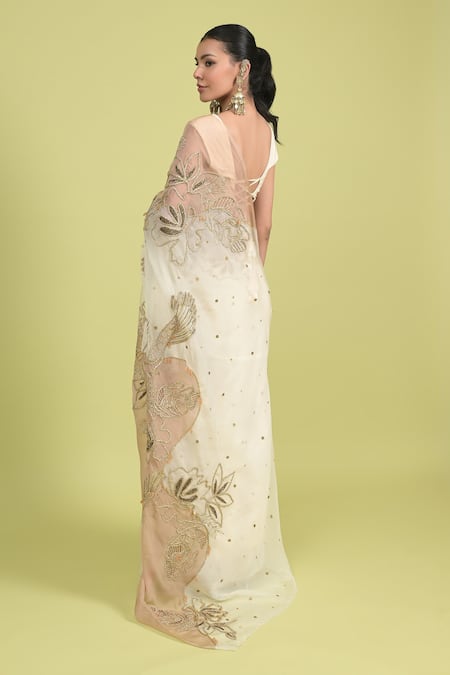 Rishi and Vibhuti Embroidered Organza Saree Set 