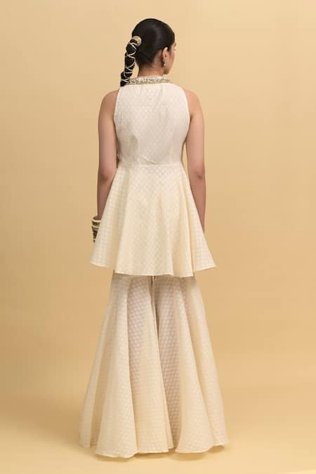 Rishi and Vibhuti Designer Peplum Kurta & Sharara Set 