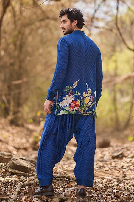 Nirmooha Indigo Bloom Short Kurta Set 