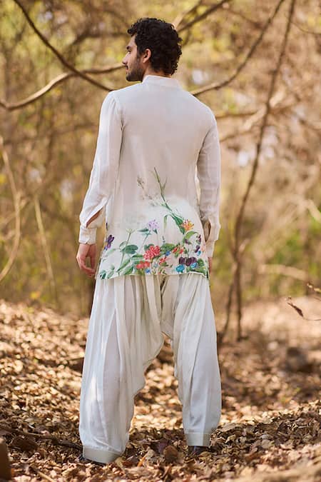 Nirmooha Floral Printed Ivory Haze Kurta Set 
