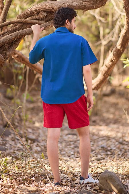 Nirmooha Frontier Embroidered Denim Casual Shirt 