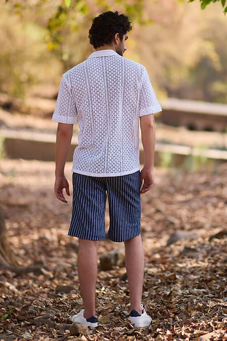 Nirmooha Serene Striped Denim Shorts 