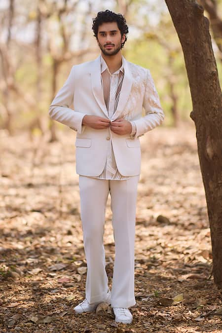 Nirmooha Ivory Command Boot Cut Pants 