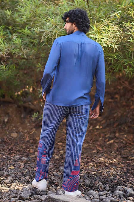 Nirmooha Indigo Linear Vogue Shirt 