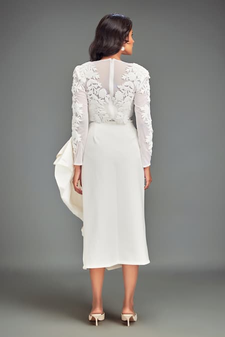 Deepika Arora Designer White Embroidered Skirt Set 