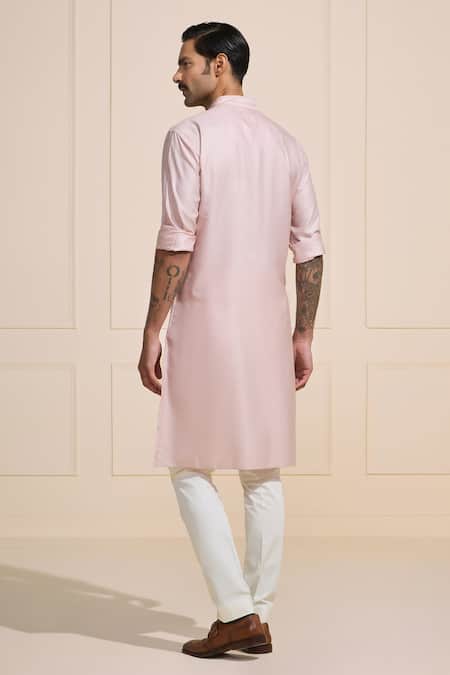 Shop Raghavendra Rathore Jodhpur Pink Brocade Minimal Sophisticated Kurta at Aza Fashions Shop_Raghavendra Rathore Jodhpur_Pink Brocade Minimal Sophisticated Kurta _at_Aza_Fashions