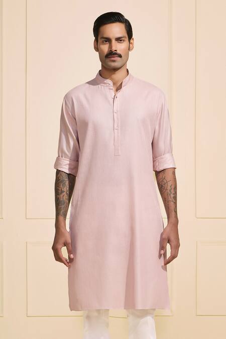 Raghavendra Rathore Jodhpur Pink Brocade Minimal Sophisticated Kurta Online at Aza Fashions Raghavendra Rathore Jodhpur_Pink Brocade Minimal Sophisticated Kurta _Online_at_Aza_Fashions