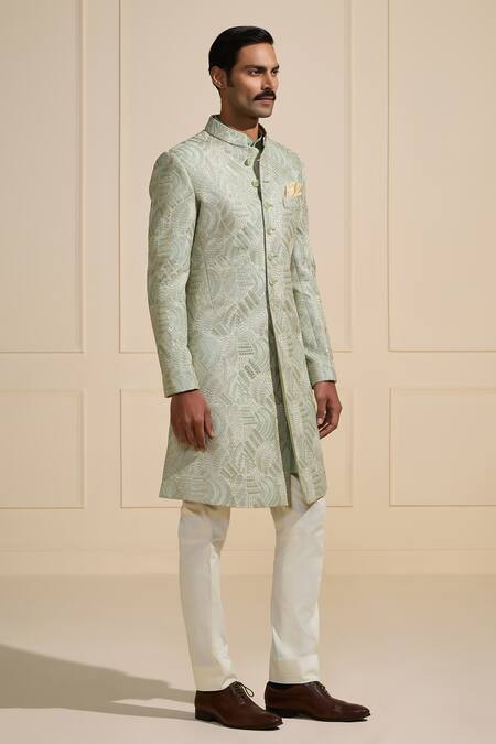 Buy Raghavendra Rathore Jodhpur Mint Brocade Sherwani Online at Aza Fashions Buy_Raghavendra Rathore Jodhpur_Mint Brocade Sherwani _Online_at_Aza_Fashions