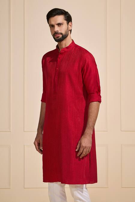 Buy Raghavendra Rathore Jodhpur Red Silk Traditional Festive Kurta Online at Aza Fashions Buy_Raghavendra Rathore Jodhpur_Red Silk Traditional Festive Kurta _Online_at_Aza_Fashions