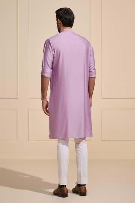 Shop Raghavendra Rathore Jodhpur Purple Silk Embroidery Opulent Lavender Glow Kurta at Aza Fashions Shop_Raghavendra Rathore Jodhpur_Purple Silk Embroidery Opulent Lavender Glow Kurta _at_Aza_Fashions