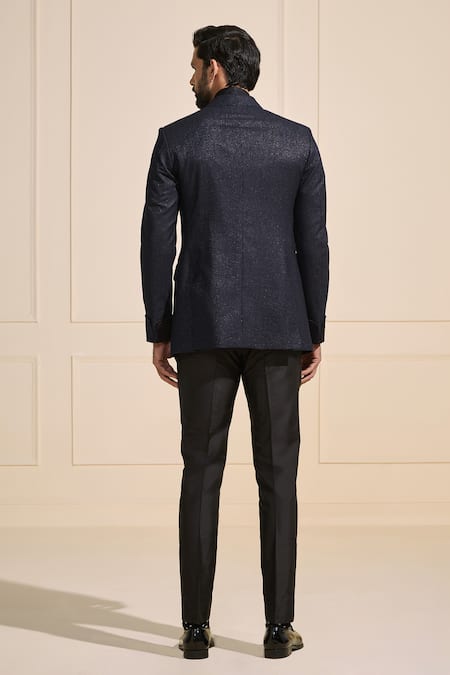 Raghavendra Rathore Jodhpur Navy Tuxedo Jacket 