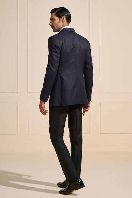 Raghavendra Rathore Jodhpur Navy Tuxedo Jacket 