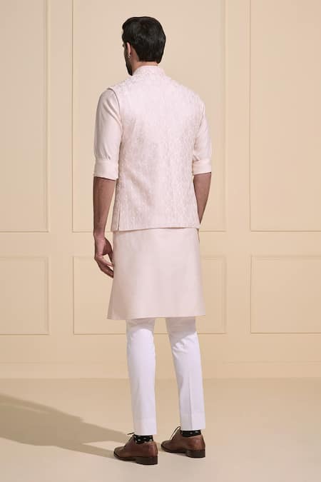 Shop Raghavendra Rathore Jodhpur Cream Silk Embroidery Nehru Jacket at Aza Fashions Shop_Raghavendra Rathore Jodhpur_Cream Silk Embroidery Nehru Jacket _at_Aza_Fashions