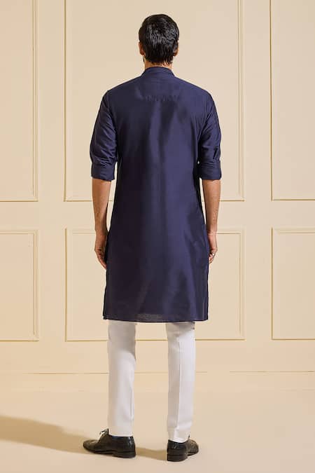 Shop Raghavendra Rathore Jodhpur Blue Silk Celestial Sapphire Kurta at Aza Fashions Shop_Raghavendra Rathore Jodhpur_Blue Silk Celestial Sapphire Kurta _at_Aza_Fashions