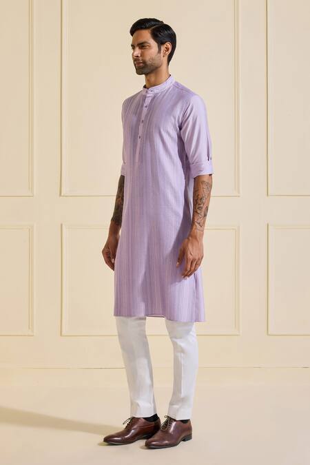 Raghavendra Rathore Jodhpur Purple Viscose, Silk Lavender Classic Kurta Online at Aza Fashions Raghavendra Rathore Jodhpur_Purple Viscose, Silk Lavender Classic Kurta _Online_at_Aza_Fashions