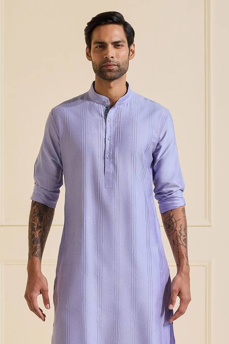 Shop Raghavendra Rathore Jodhpur Lavender Viscose, Silk Ethereal Periwinkle Kurta Online at Aza Fashions Shop_Raghavendra Rathore Jodhpur_Lavender Viscose, Silk Ethereal Periwinkle Kurta _Online_at_Aza_Fashions