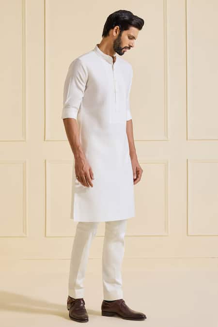 Raghavendra Rathore Jodhpur White Viscose Handcrafted Classic Kurta Online at Aza Fashions Raghavendra Rathore Jodhpur_White Viscose Handcrafted Classic Kurta _Online_at_Aza_Fashions