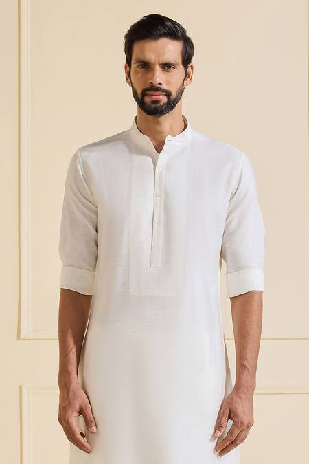 Shop Raghavendra Rathore Jodhpur White Viscose Handcrafted Classic Kurta Online at Aza Fashions Shop_Raghavendra Rathore Jodhpur_White Viscose Handcrafted Classic Kurta _Online_at_Aza_Fashions