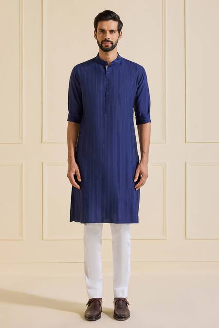 Buy Raghavendra Rathore Jodhpur Navy Viscose, Silk Classic Kurta Online at Aza Fashions Buy_Raghavendra Rathore Jodhpur_Navy Viscose, Silk Classic Kurta _Online_at_Aza_Fashions