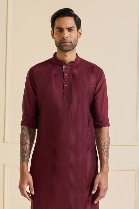 Buy Raghavendra Rathore Jodhpur Maroon Viscose, Silk Classic Kurta Online at Aza Fashions Buy_Raghavendra Rathore Jodhpur_Maroon Viscose, Silk Classic Kurta _Online_at_Aza_Fashions
