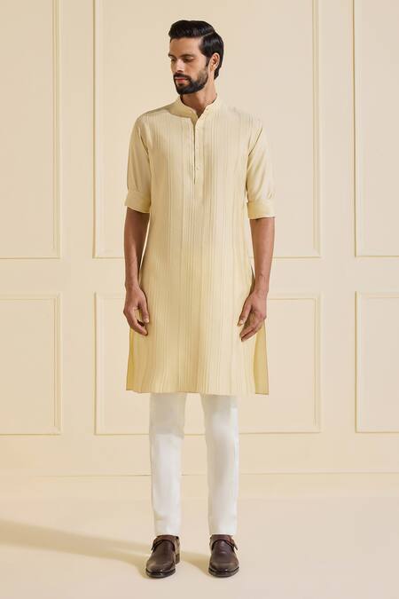 Raghavendra Rathore Jodhpur Beige Viscose, Silk Light Designer Kurta Online at Aza Fashions Raghavendra Rathore Jodhpur_Beige Viscose, Silk Light Designer Kurta _Online_at_Aza_Fashions
