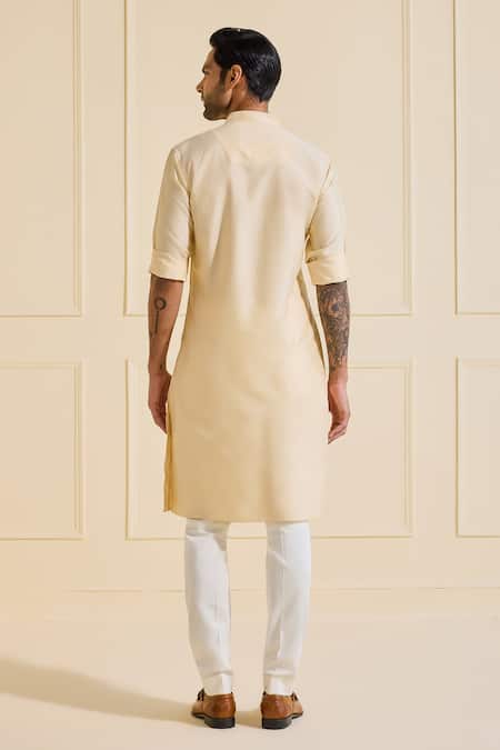 Shop Raghavendra Rathore Jodhpur Gold Viscose, Silk Elegant Kurta at Aza Fashions Shop_Raghavendra Rathore Jodhpur_Gold Viscose, Silk Elegant Kurta _at_Aza_Fashions