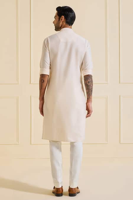 Shop Raghavendra Rathore Jodhpur Peach Viscose, Silk Light Pleated Designer Kurta at Aza Fashions Shop_Raghavendra Rathore Jodhpur_Peach Viscose, Silk Light Pleated Designer Kurta _at_Aza_Fashions