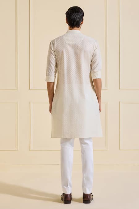 Shop Raghavendra Rathore Jodhpur Off White Silk Imperial Kurta at Aza Fashions Shop_Raghavendra Rathore Jodhpur_Off White Silk Imperial Kurta _at_Aza_Fashions