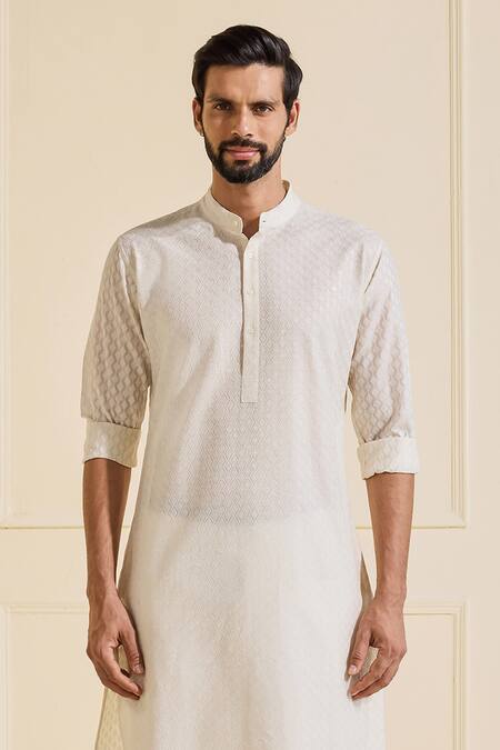Shop Raghavendra Rathore Jodhpur Off White Silk Imperial Kurta Online at Aza Fashions Shop_Raghavendra Rathore Jodhpur_Off White Silk Imperial Kurta _Online_at_Aza_Fashions