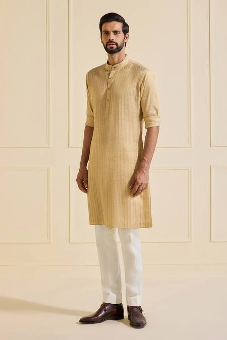 Raghavendra Rathore Jodhpur Gold Silk Woven Kurta Online at Aza Fashions Raghavendra Rathore Jodhpur_Gold Silk Woven Kurta _Online_at_Aza_Fashions