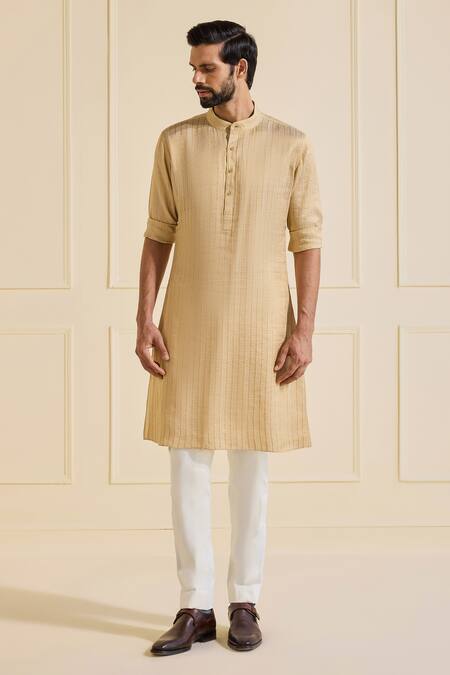 Buy Raghavendra Rathore Jodhpur Gold Silk Woven Kurta Online at Aza Fashions Buy_Raghavendra Rathore Jodhpur_Gold Silk Woven Kurta _Online_at_Aza_Fashions