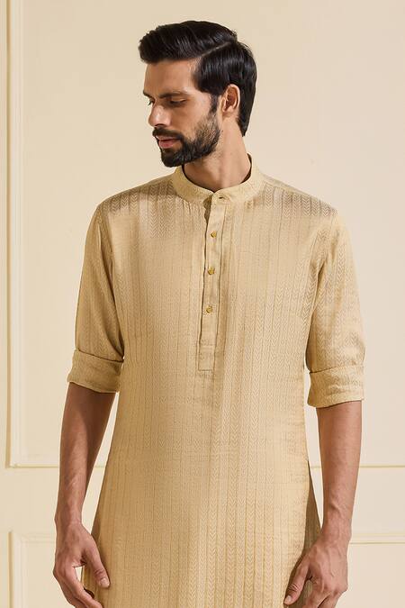 Shop Raghavendra Rathore Jodhpur Gold Silk Woven Kurta Online at Aza Fashions Shop_Raghavendra Rathore Jodhpur_Gold Silk Woven Kurta _Online_at_Aza_Fashions