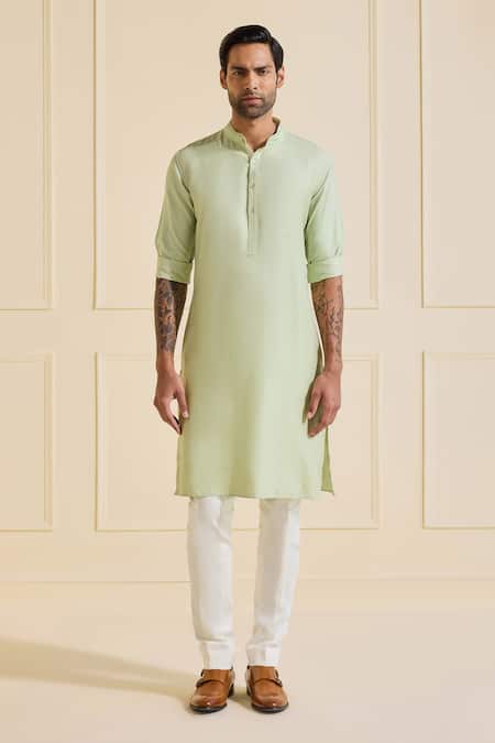 Buy Raghavendra Rathore Jodhpur Green Viscose, Silk Classic Mint Charm Kurta Online at Aza Fashions Buy_Raghavendra Rathore Jodhpur_Green Viscose, Silk Classic Mint Charm Kurta _Online_at_Aza_Fashions