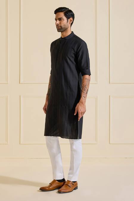 Raghavendra Rathore Jodhpur Black Viscose Designer Luxe Onyx Kurta Online at Aza Fashions Raghavendra Rathore Jodhpur_Black Viscose Designer Luxe Onyx Kurta _Online_at_Aza_Fashions