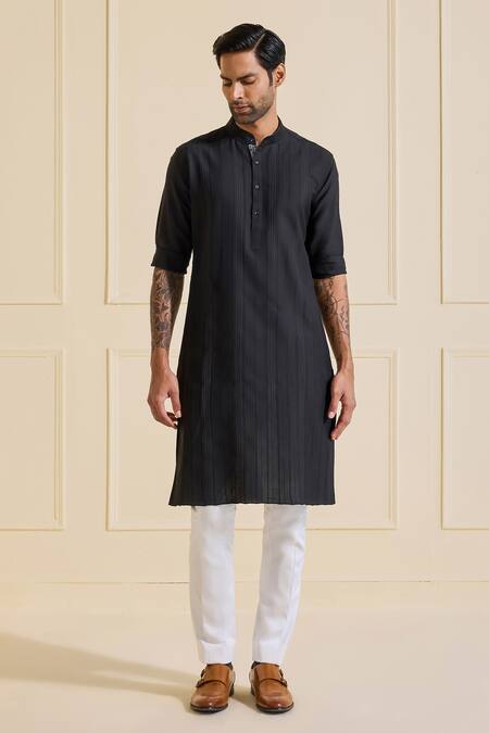 Shop Raghavendra Rathore Jodhpur Black Viscose Designer Luxe Onyx Kurta Online at Aza Fashions Shop_Raghavendra Rathore Jodhpur_Black Viscose Designer Luxe Onyx Kurta _Online_at_Aza_Fashions
