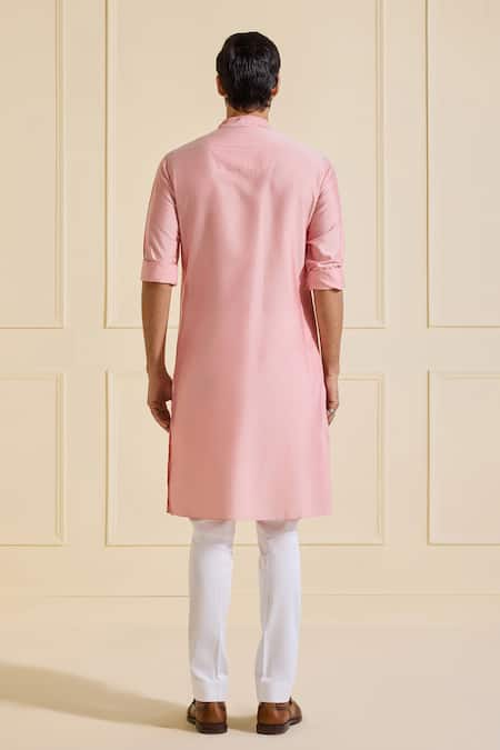 Shop Raghavendra Rathore Jodhpur Pink Viscose, Silk Chandni Blush Kurta at Aza Fashions Shop_Raghavendra Rathore Jodhpur_Pink Viscose, Silk Chandni Blush Kurta _at_Aza_Fashions